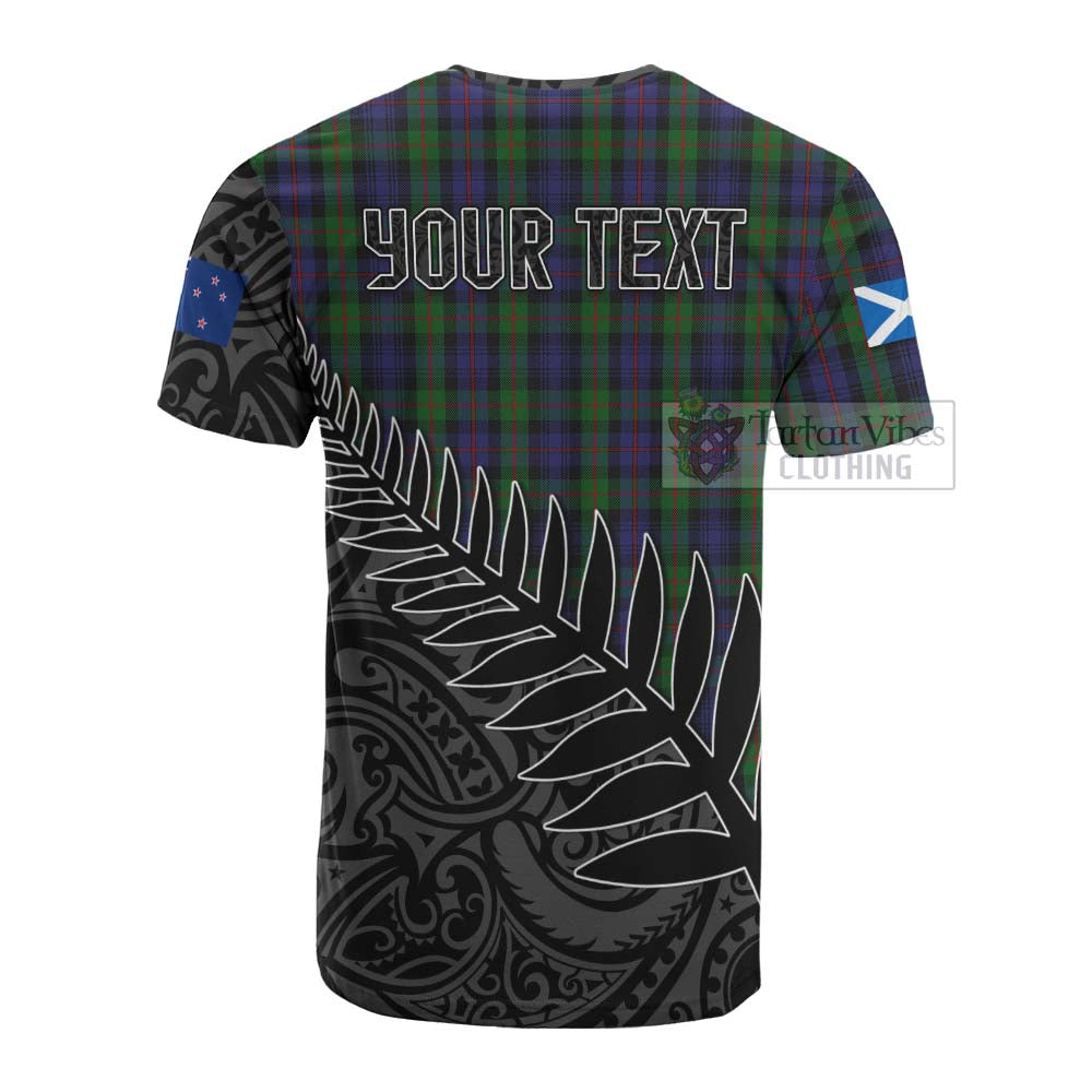 Tartan Vibes Clothing Murray Crest Tartan Cotton T-shirt with New Zealand Silver Fern Half Style