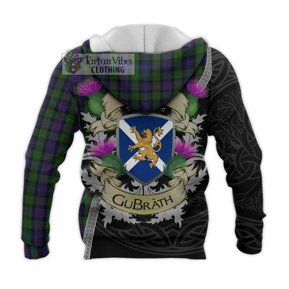 Murray Tartan Family Crest Knitted Hoodie Lion Rampant Royal Thistle Shield Celtic Inspired - Tartan Vibes Clothing