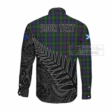 Murray Crest Tartan Long Sleeve Button Shirt with New Zealand Silver Fern Half Style