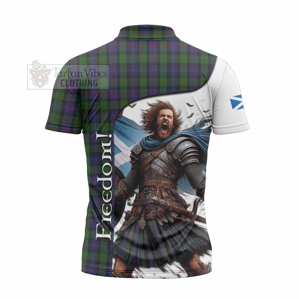 Tartan Vibes Clothing Murray Crest Tartan Zipper Polo Shirt Inspired by the Freedom of Scottish Warrior