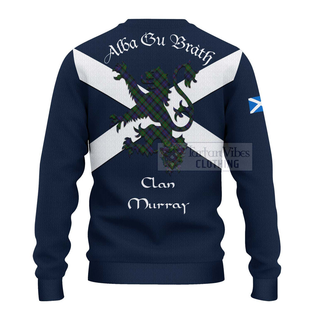 Tartan Vibes Clothing Murray Tartan Lion Rampant Knitted Sweater – Proudly Display Your Heritage with Alba Gu Brath and Clan Name