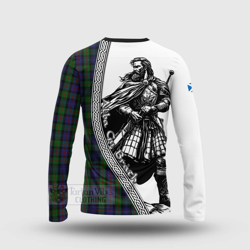 Tartan Vibes Clothing Murray Tartan Clan Crest Long Sleeve T-Shirt with Highlander Warrior Celtic Style