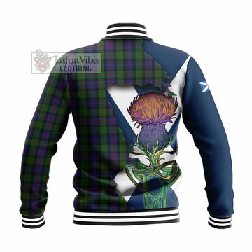 Murray Tartan Family Crest Baseball Jacket Scottish Thistle Celtic Inspired - Tartan Vibes Clothing