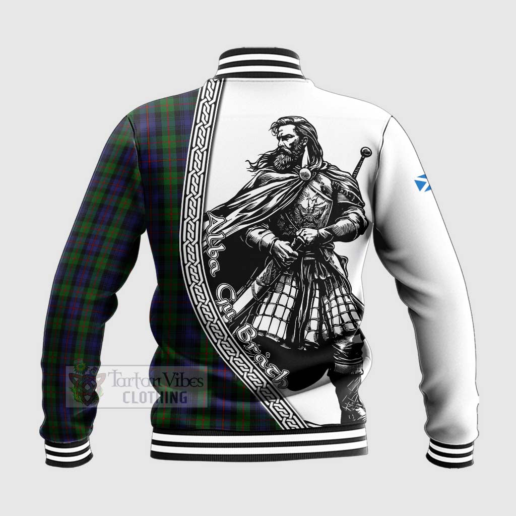 Tartan Vibes Clothing Murray Tartan Clan Crest Baseball Jacket with Highlander Warrior Celtic Style