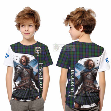 Murray Crest Tartan Kid T-Shirt Inspired by the Freedom of Scottish Warrior