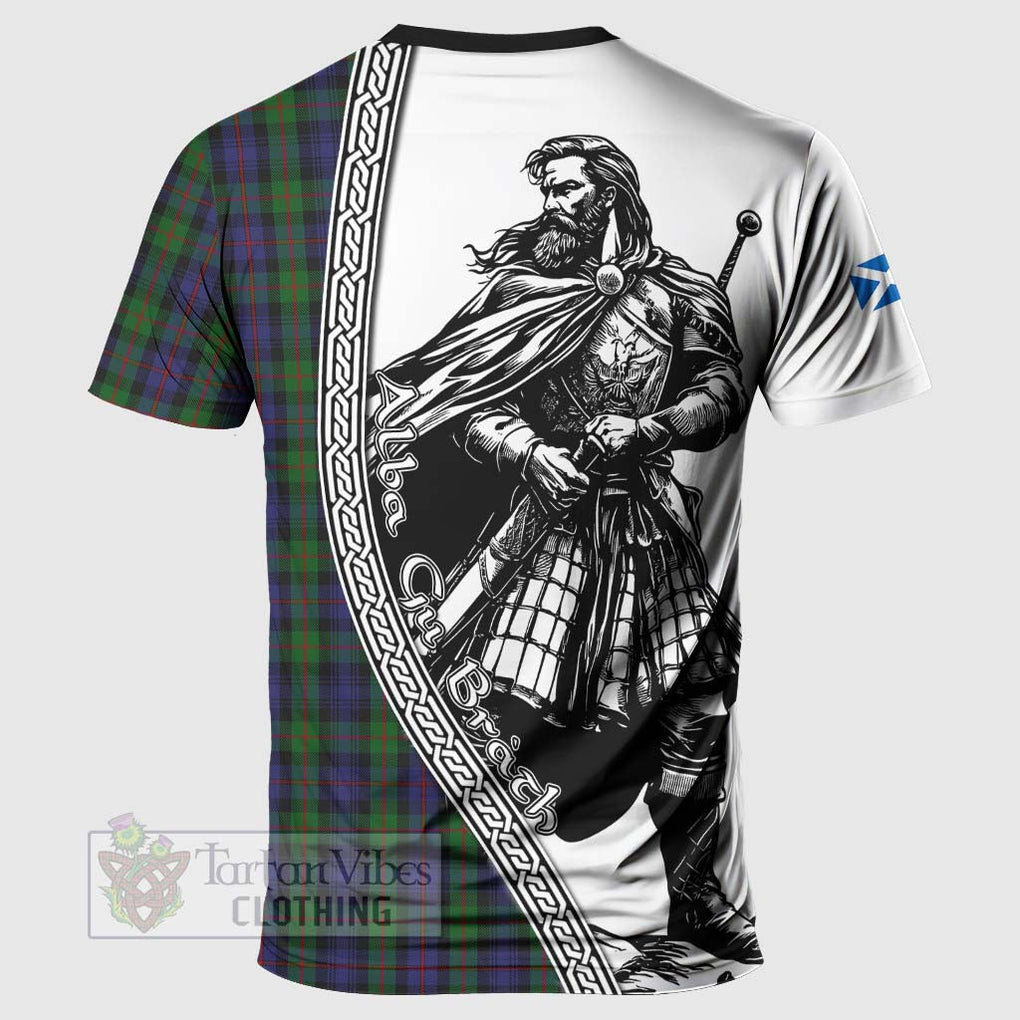 Tartan Vibes Clothing Murray Tartan Clan Crest T-Shirt with Highlander Warrior Celtic Style