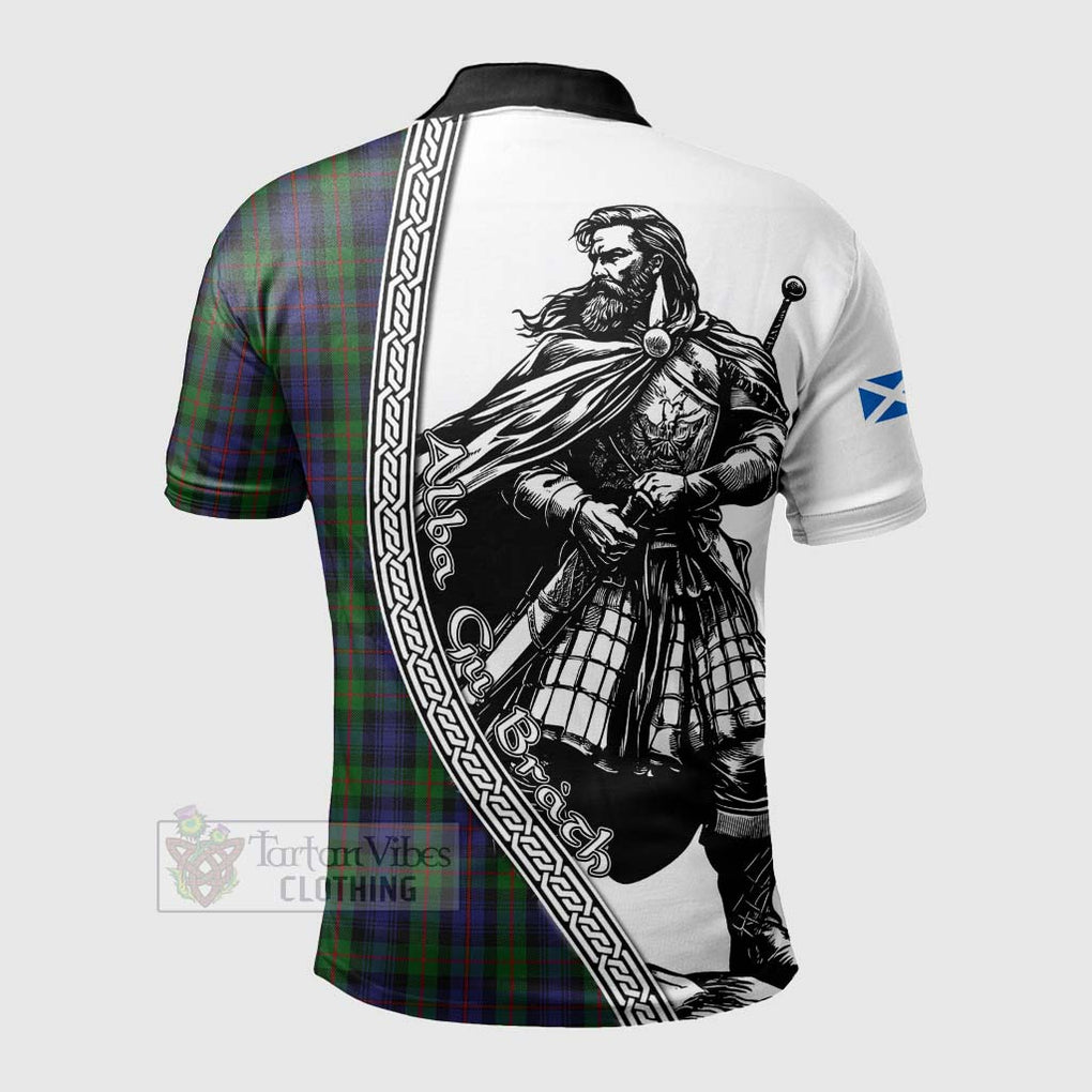Murray Tartan Clan Crest Polo Shirt with Highlander Warrior Celtic Style - Tartan Vibes Clothing
