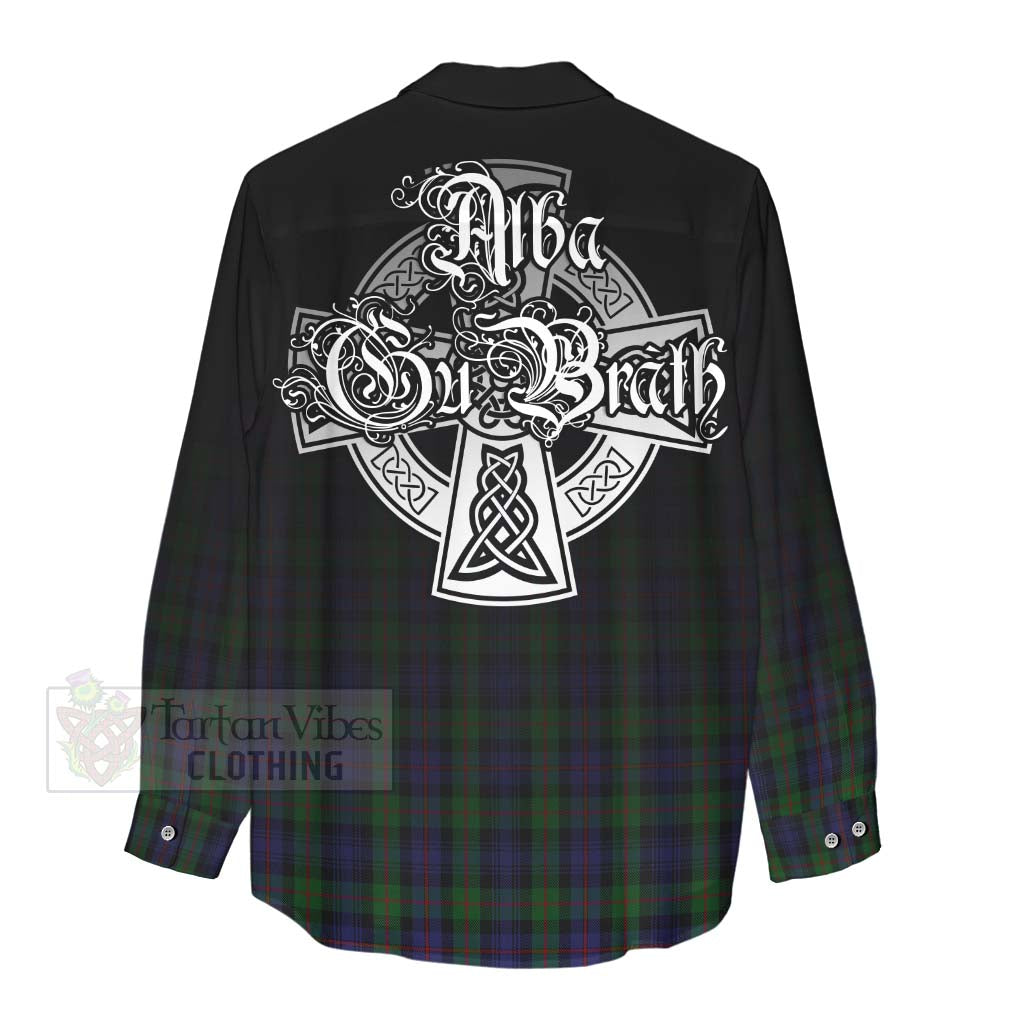 Tartan Vibes Clothing Murray Tartan Women's Casual Shirt Featuring Alba Gu Brath Family Crest Celtic Inspired