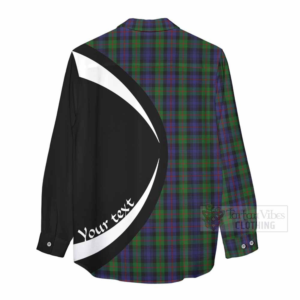 Tartan Vibes Clothing Murray Tartan Women's Casual Shirt with Family Crest Circle Style