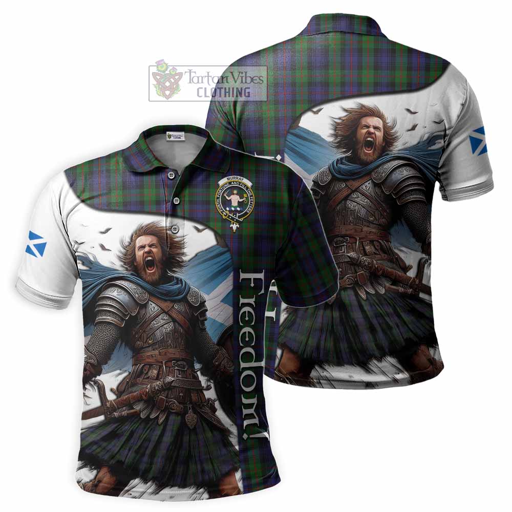 Tartan Vibes Clothing Murray Crest Tartan Polo Shirt Inspired by the Freedom of Scottish Warrior