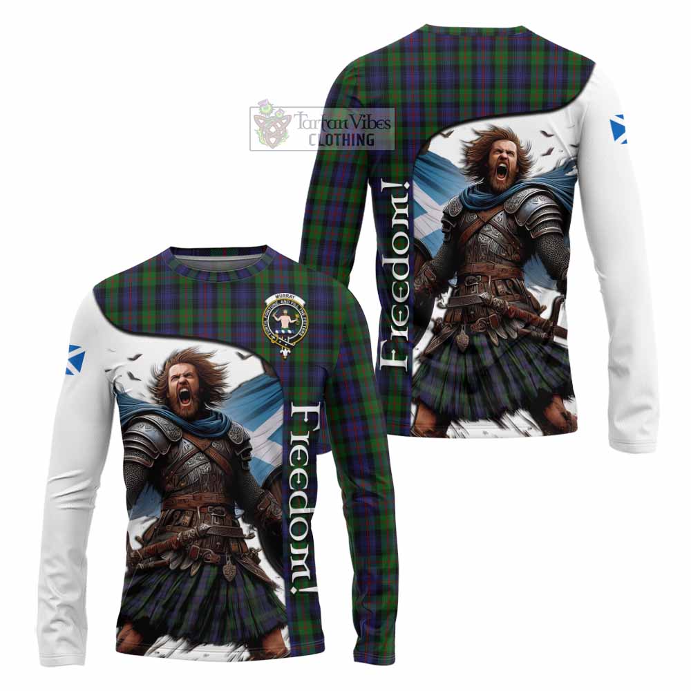 Tartan Vibes Clothing Murray Crest Tartan Long Sleeve T-Shirt Inspired by the Freedom of Scottish Warrior