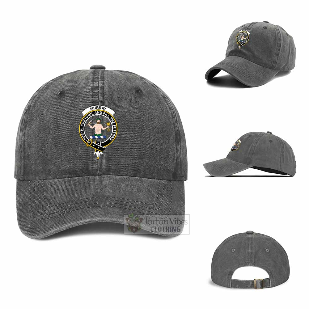 Murray Family Crest Denim Baseball Cap - 2D-tartanvibesclothing