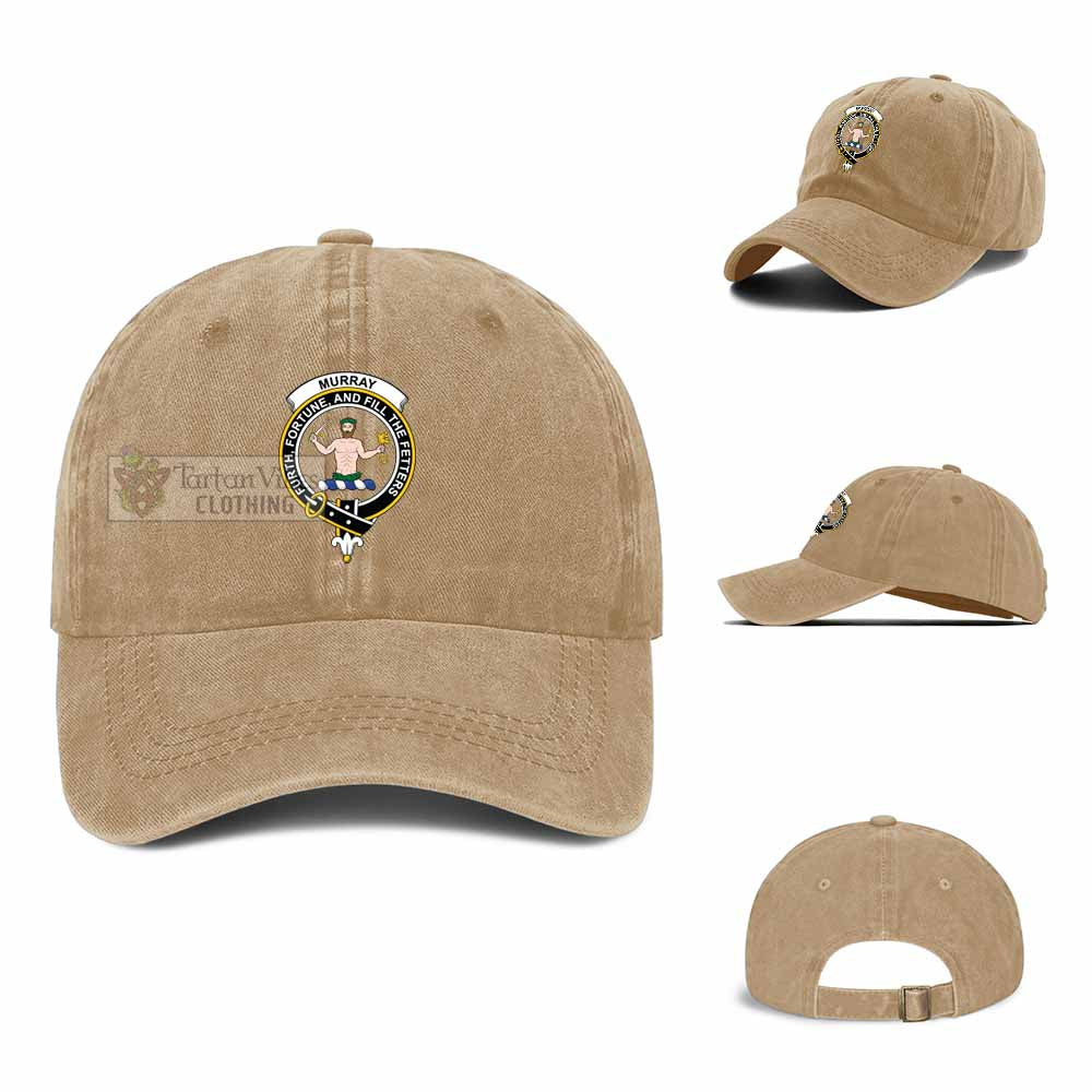 Murray Family Crest Denim Baseball Cap - 2D-tartanvibesclothing