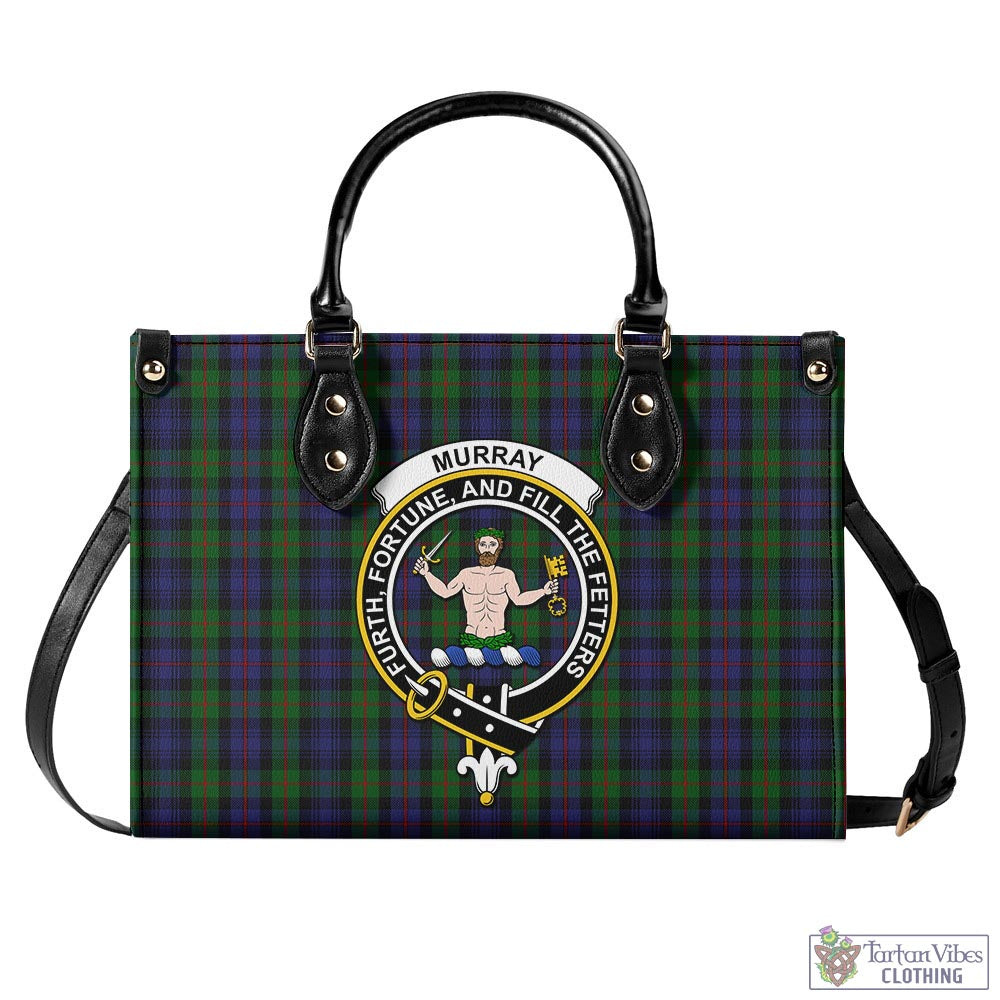 Murray Tartan Luxury Leather Handbags with Family Crest - Tartan Vibes Clothing