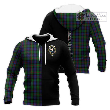 Murray Tartan Knitted Hoodie with Family Crest and Half Of Me Style