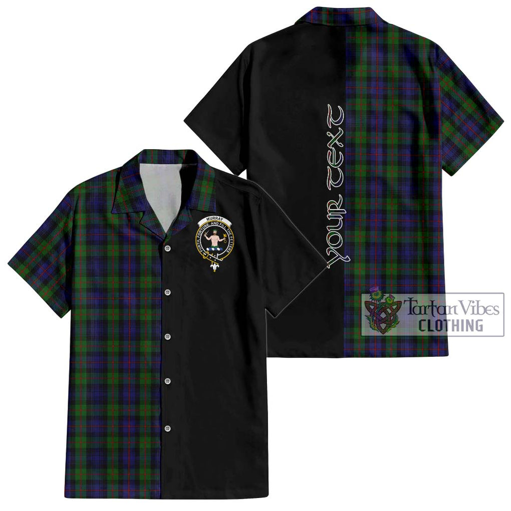 Murray Tartan Short Sleeve Button Shirt with Family Crest and Half Of Me Style Kid - Tartanvibesclothing Shop