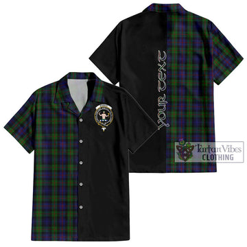 Murray Tartan Short Sleeve Button Shirt with Family Crest and Half Of Me Style