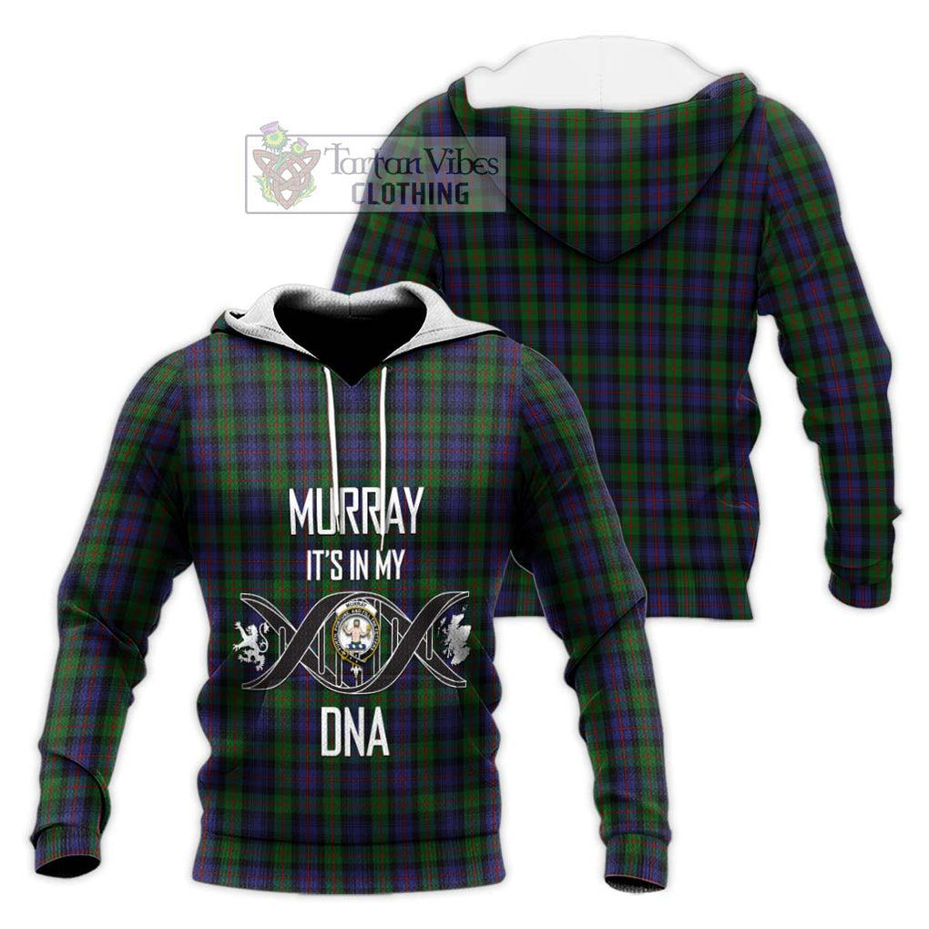 Murray Tartan Knitted Hoodie with Family Crest DNA In Me Style Unisex Knitted Pullover Hoodie - Tartanvibesclothing Shop