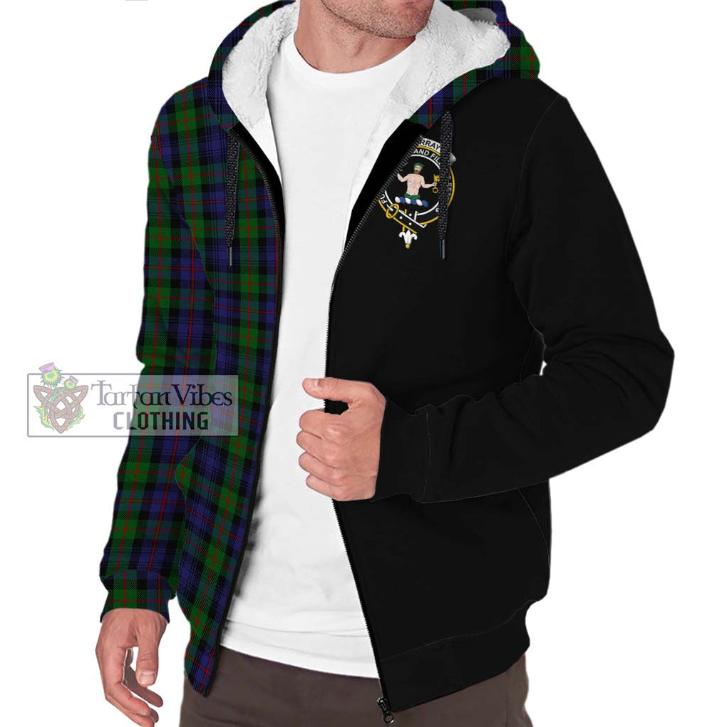 Murray Tartan Sherpa Hoodie with Family Crest and Half Of Me Style Unisex S - Tartanvibesclothing Shop