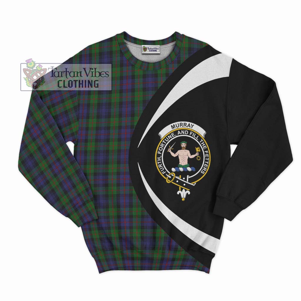 Murray Tartan Sweatshirt with Family Crest Circle Style Unisex - Tartan Vibes Clothing