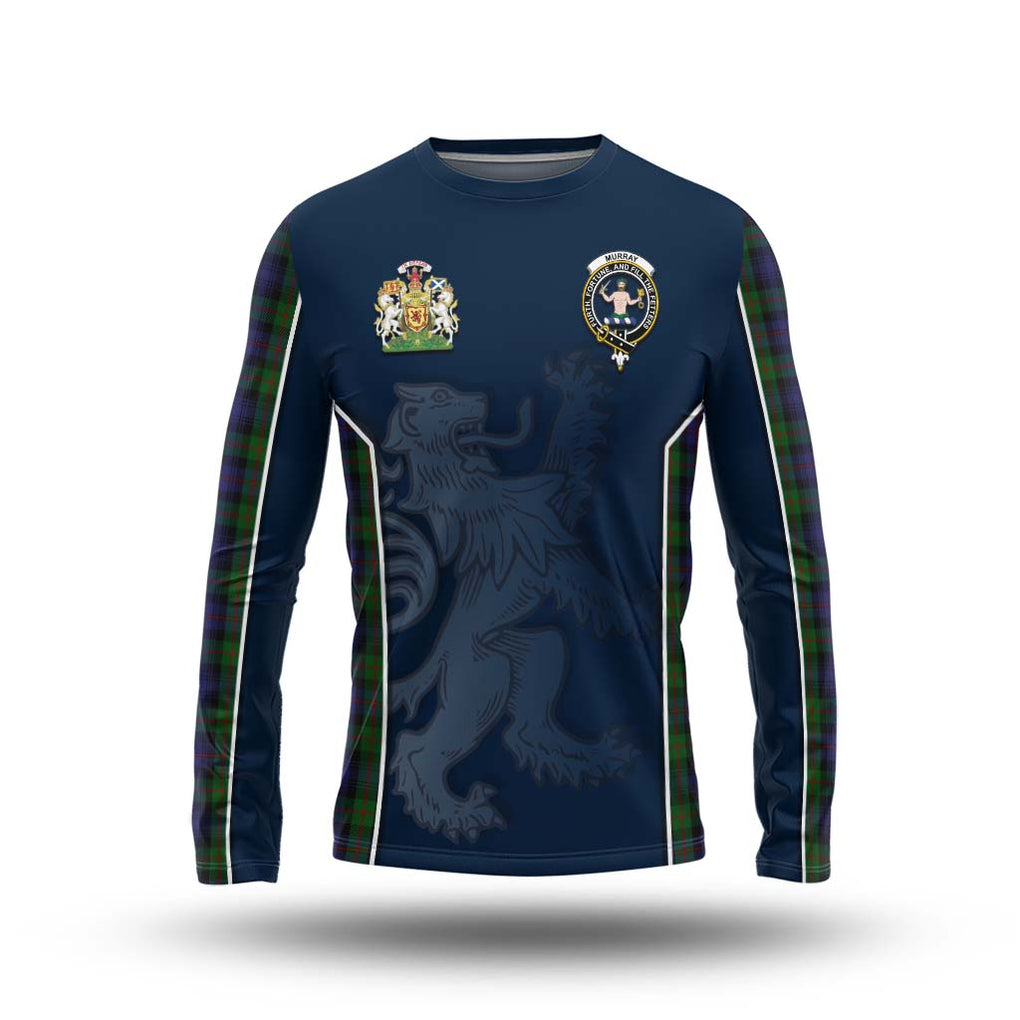 Murray Tartan Long Sleeve T-Shirt with Family Crest and Lion Rampant Vibes Sport Style Unisex - Tartan Vibes Clothing