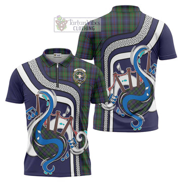 Murray Tartan Zipper Polo Shirt with Epic Bagpipe Style