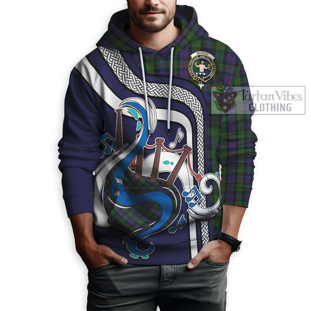 Murray Tartan Hoodie with Epic Bagpipe Style Zip Hoodie - Tartanvibesclothing Shop