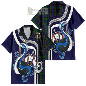 Murray Tartan Short Sleeve Button Shirt with Epic Bagpipe Style