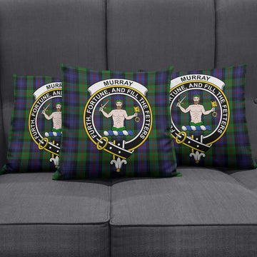 Murray Tartan Pillow Cover with Family Crest