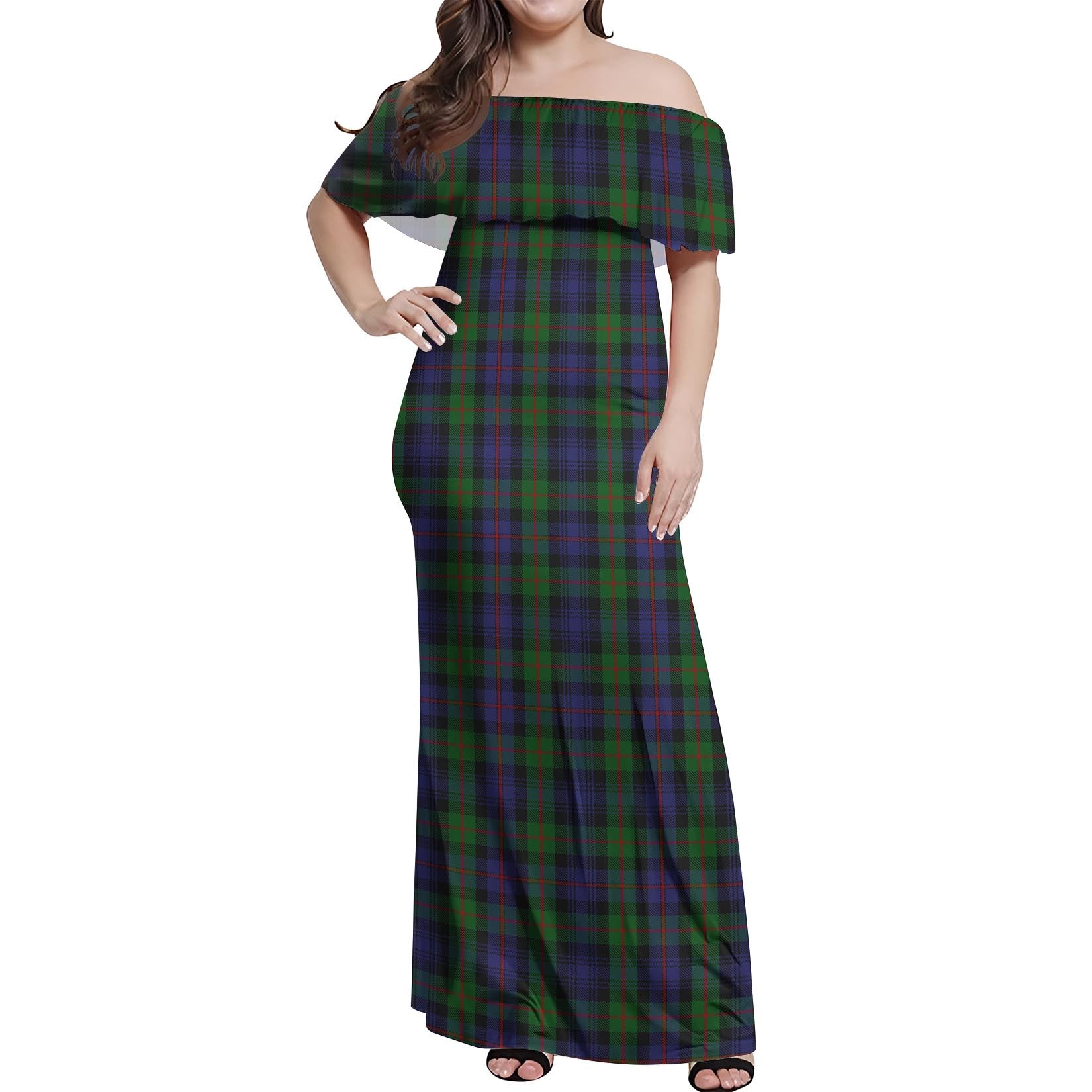 Murray of Atholl Tartan Off Shoulder Long Dress Women's Dress - Tartanvibesclothing