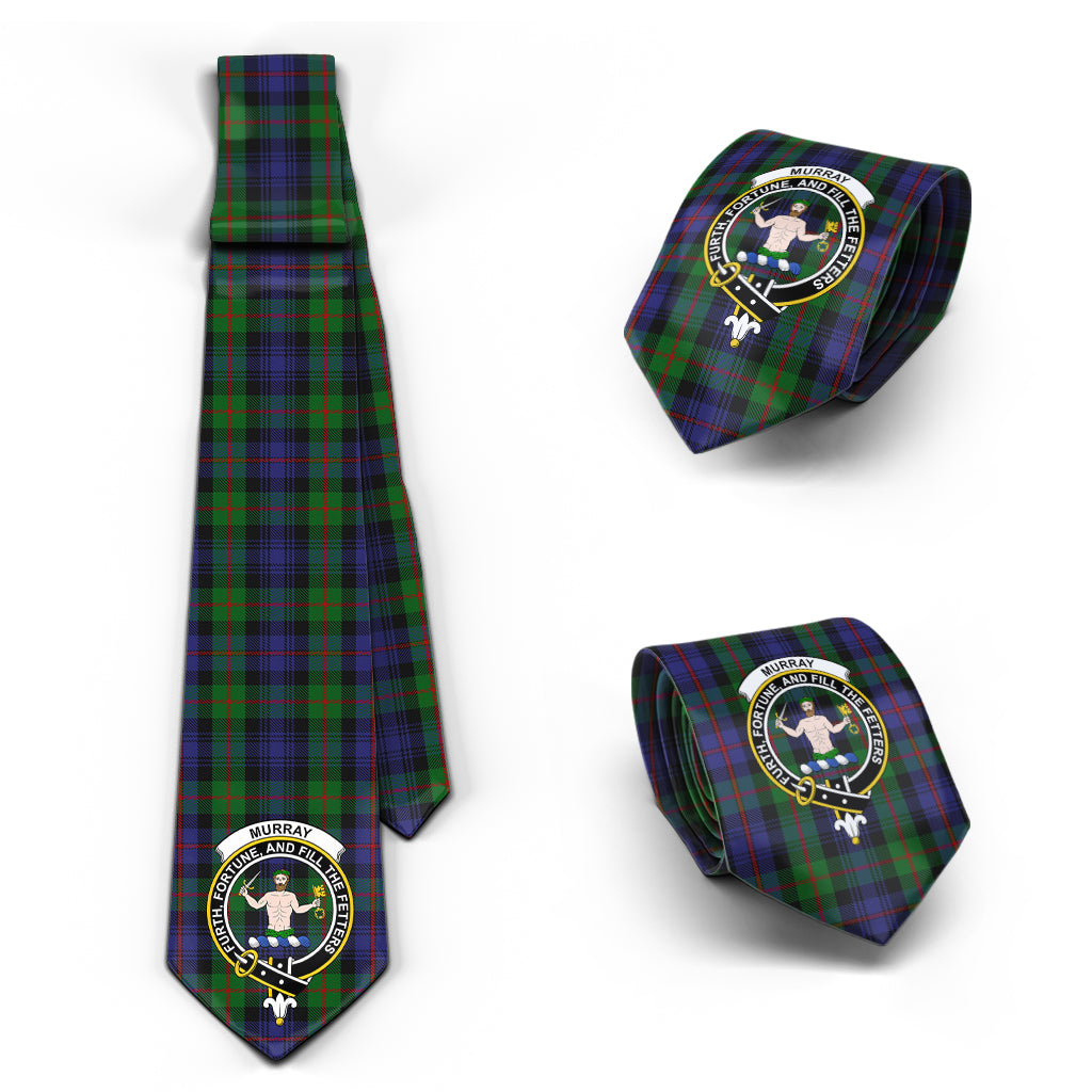 Murray Tartan Classic Necktie with Family Crest Necktie One Size - Tartan Vibes Clothing