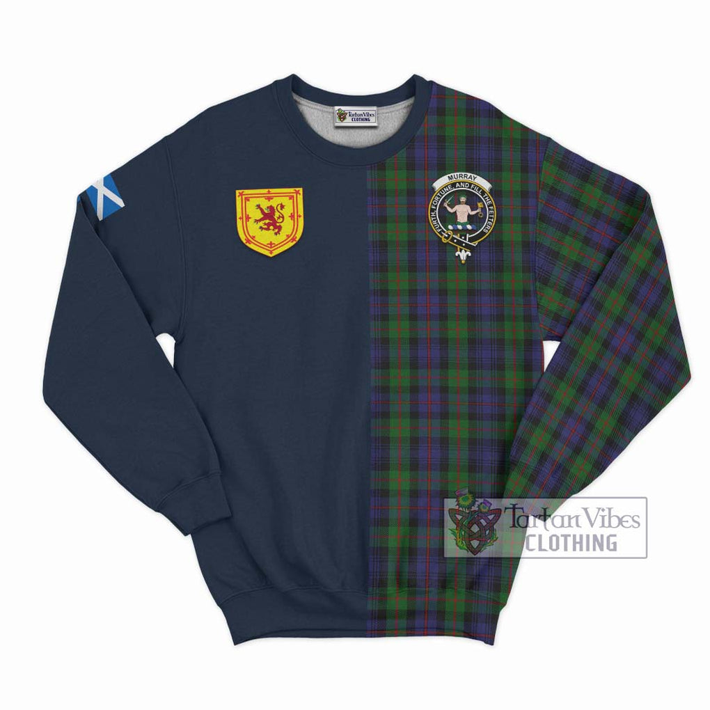 Tartan Vibes Clothing Murray of Atholl Tartan Sweatshirt with Scottish Lion Royal Arm Half Style