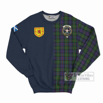 Murray Tartan Sweatshirt Alba with Scottish Lion Royal Arm Half Style