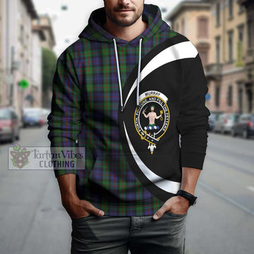 Murray Tartan Hoodie with Family Crest Circle Style