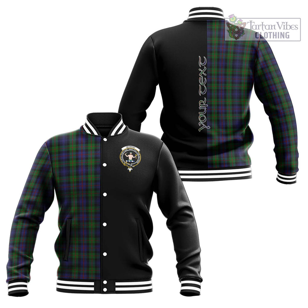 Murray Tartan Baseball Jacket with Family Crest and Half Of Me Style Unisex - Tartanvibesclothing Shop