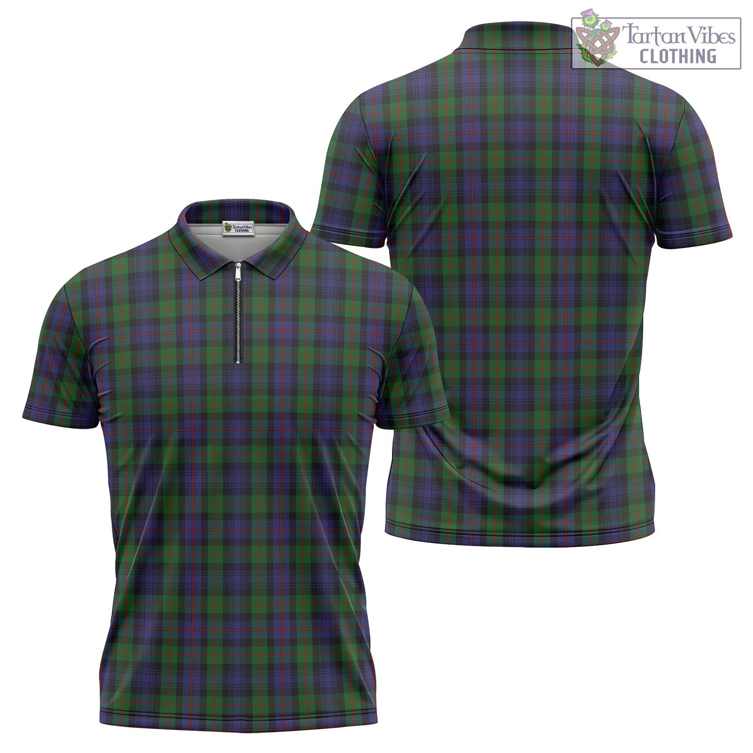 Tartan Vibes Clothing Murray of Atholl Tartan Zipper Polo Shirt