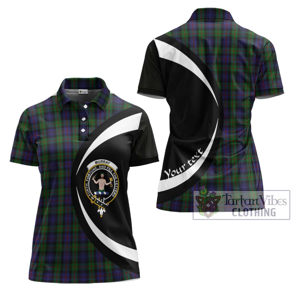 Murray Tartan Women's Polo Shirt with Family Crest Circle Style Women - Tartan Vibes Clothing