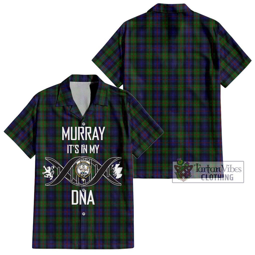 Murray Tartan Short Sleeve Button Shirt with Family Crest DNA In Me Style Kid - Tartanvibesclothing Shop