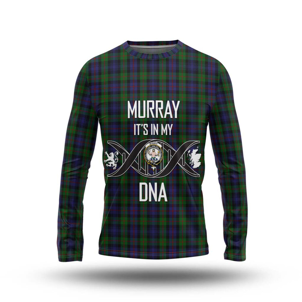 Murray Tartan Long Sleeve T-Shirt with Family Crest DNA In Me Style Unisex - Tartanvibesclothing Shop