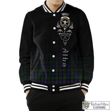 Murray Tartan Baseball Jacket Featuring Alba Gu Brath Family Crest Celtic Inspired