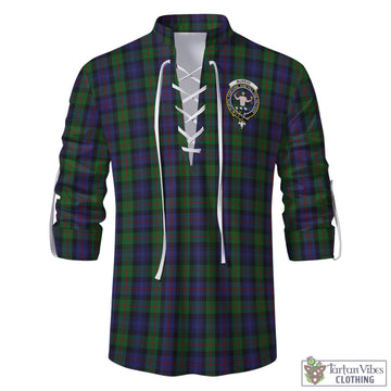 Murray Tartan Men's Scottish Traditional Jacobite Ghillie Kilt Shirt with Family Crest