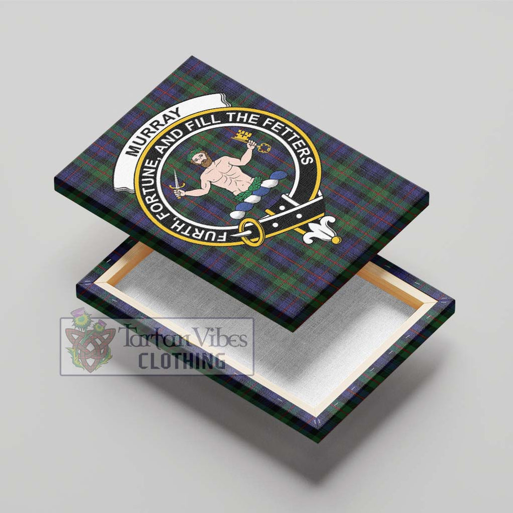 Murray Tartan Canvas Print Wall Art with Family Crest - Tartan Vibes Clothing