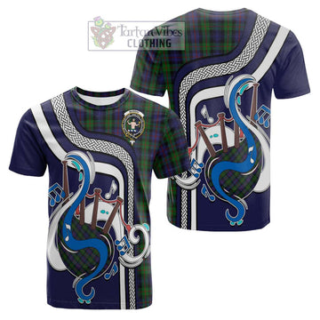 Murray Tartan Cotton T-shirt with Epic Bagpipe Style