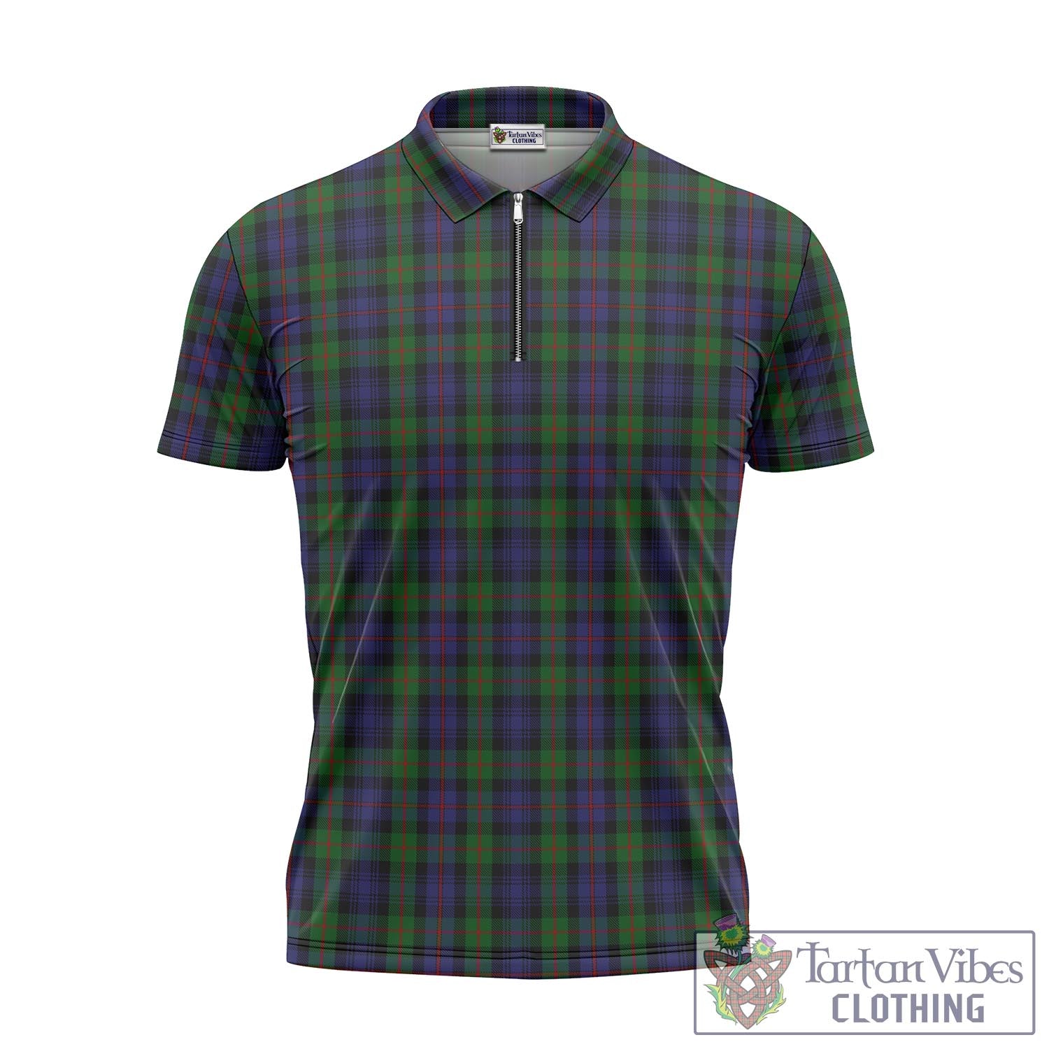 Tartan Vibes Clothing Murray of Atholl Tartan Zipper Polo Shirt