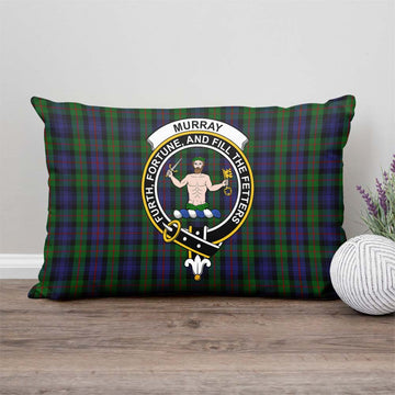 Murray Tartan Pillow Cover with Family Crest