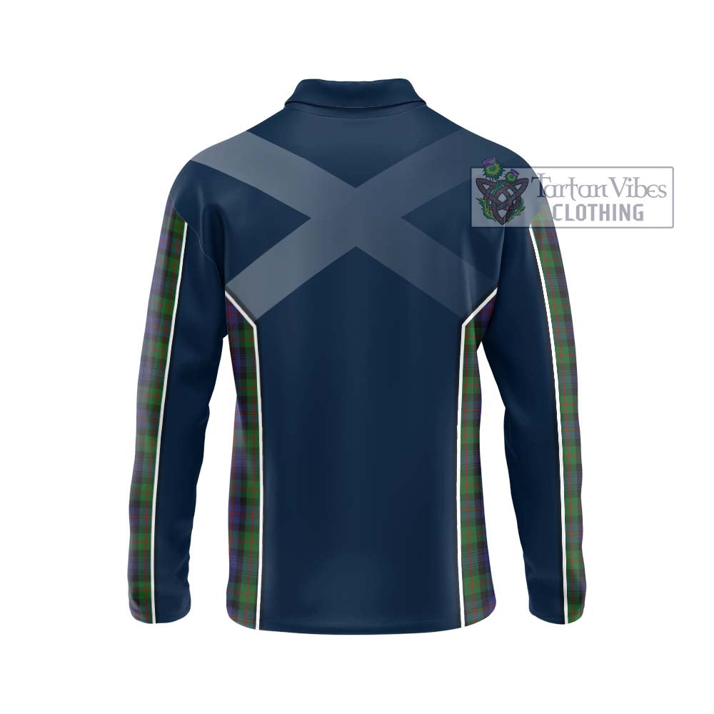 Murray Tartan Long Sleeve Polo Shirt with Family Crest and Lion Rampant Vibes Sport Style - Tartan Vibes Clothing