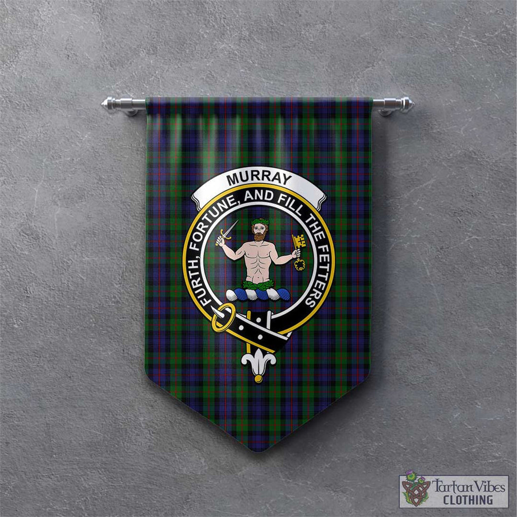 Tartan Vibes Clothing Murray of Atholl Tartan Gonfalon, Tartan Banner with Family Crest