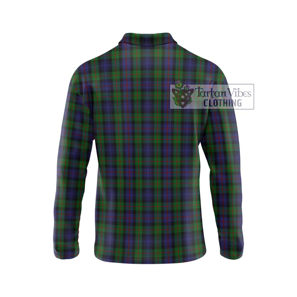 Murray Tartan Long Sleeve Polo Shirt with Family Crest DNA In Me Style - Tartanvibesclothing Shop