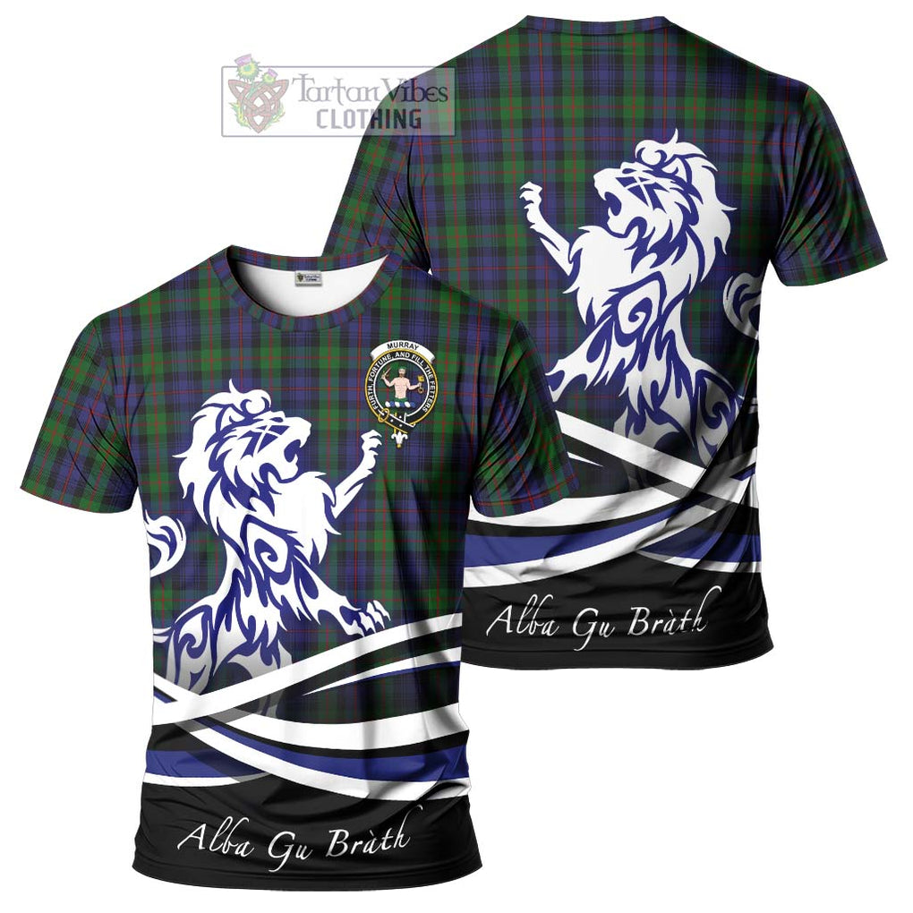 Tartan Vibes Clothing Murray of Atholl Tartan Cotton T-shirt with Alba Gu Brath Regal Lion Emblem