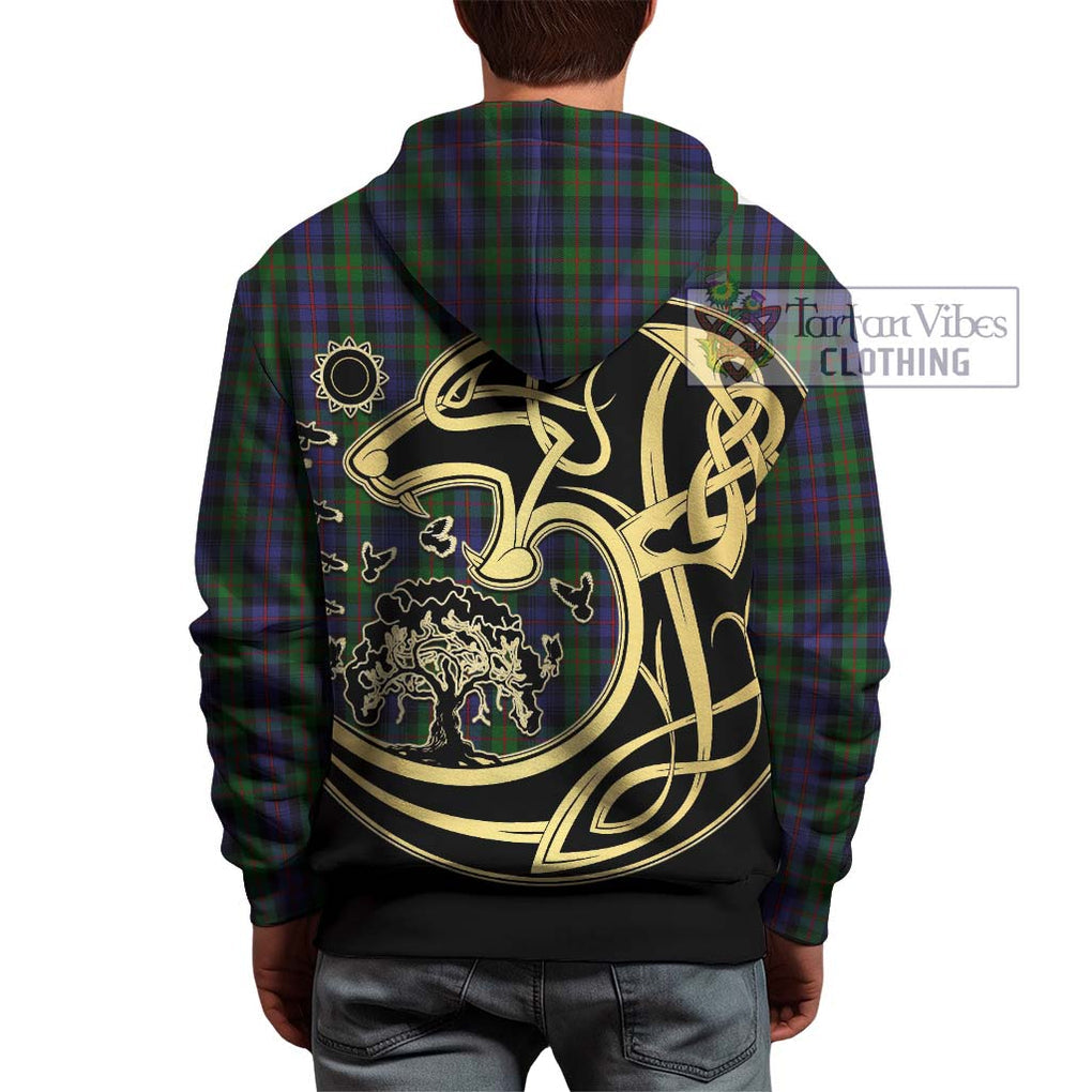 Murray Tartan Hoodie with Family Crest Celtic Wolf Style - Tartan Vibes Clothing